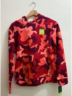 Tek Gear Girls Red Camoflauge Hoodie Sweater Size Large